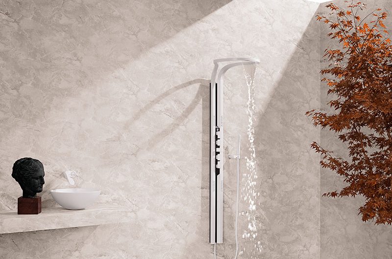 shower in smart home bathroom