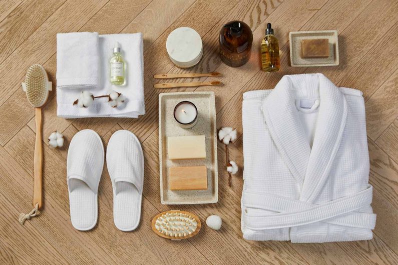 slippers and bath robe