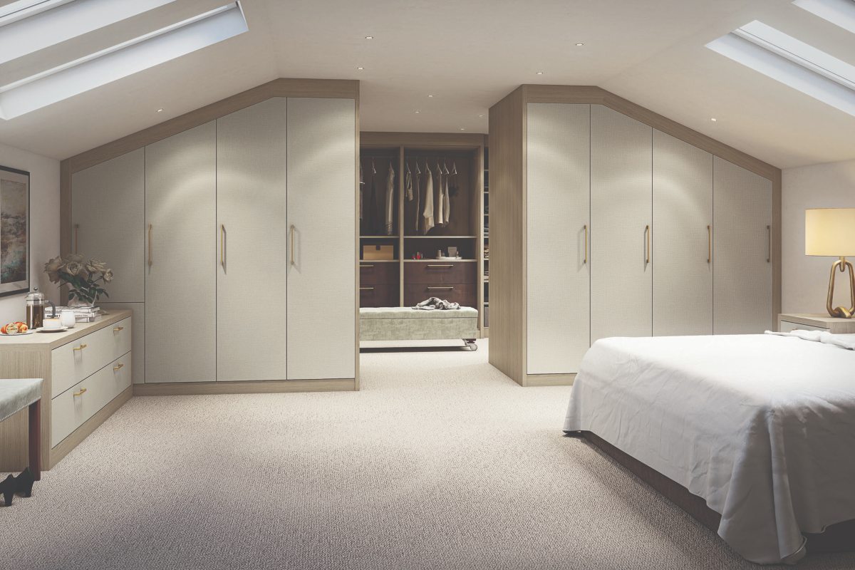 Loft design with walk-in wardrobe
